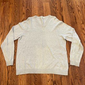 J. Crew V Neck Sweater - Light Grey - Mens XL (fits like Large) - Good Condition